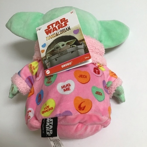 Star Wars Mandalorian Grogu Valentine Hearts Disney Plush 9" Baby Yoda Mattel - Picture 3 of 15